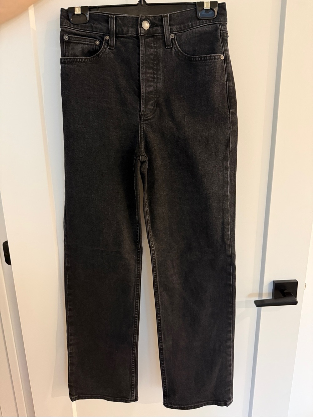 Denim Forum Aritzia Arlo Straight Black Straight-Leg Jeans